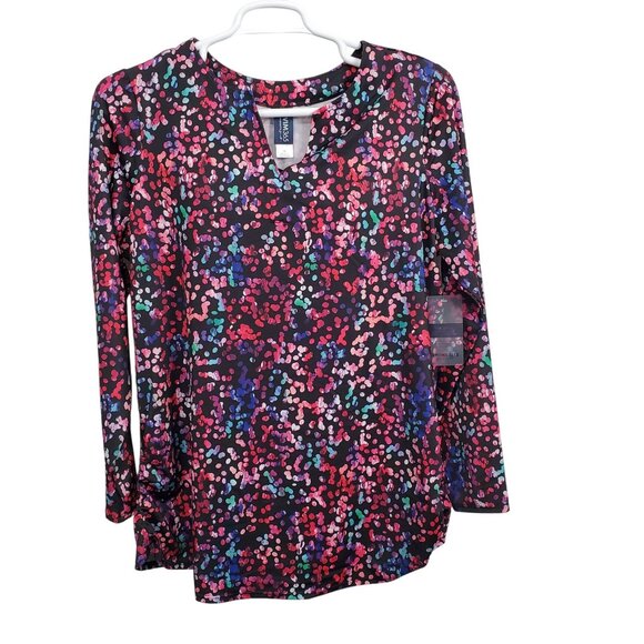 Swim365 NWT Women Plus Sz 18 Swim Tee Built In Bra Side Ruched Split Neck UPF50 - Picture 2 of 14